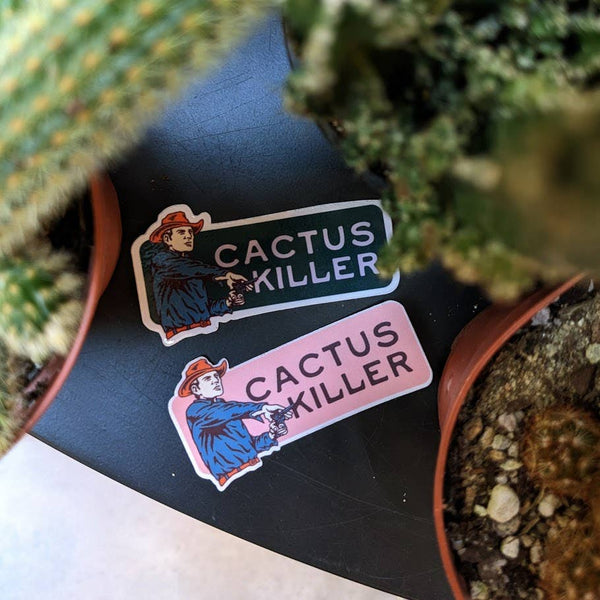 Cactus Killer Cowboy Sticker Small